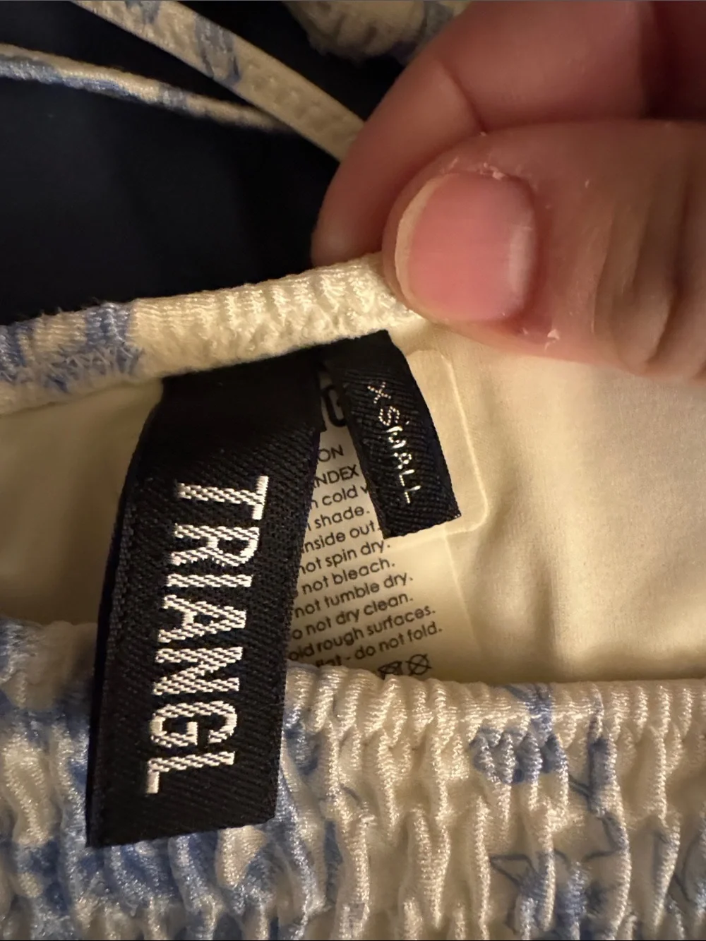 triangl swimwear Blue & White Smocked Bikini Bottoms